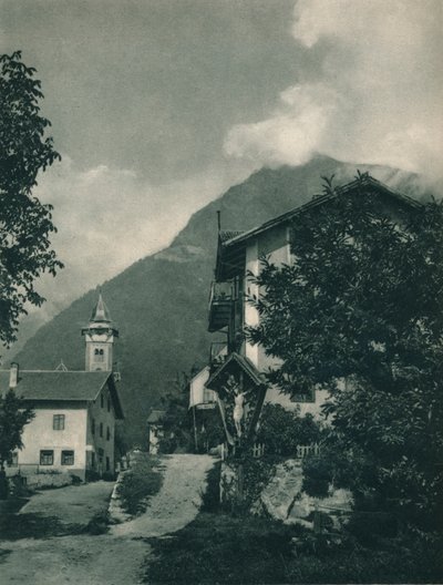チロル城への道、メラーノ、南チロル、イタリア、1927 作： Eugen Poppel
