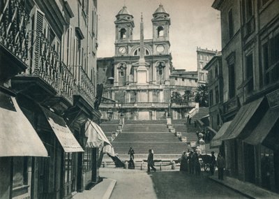 スペイン階段とトリニタデイモンティ教会、ローマ、イタリア、1927 作： Eugen Poppel