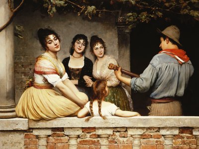バルコニーで、1893 作： Eugen von Blaas