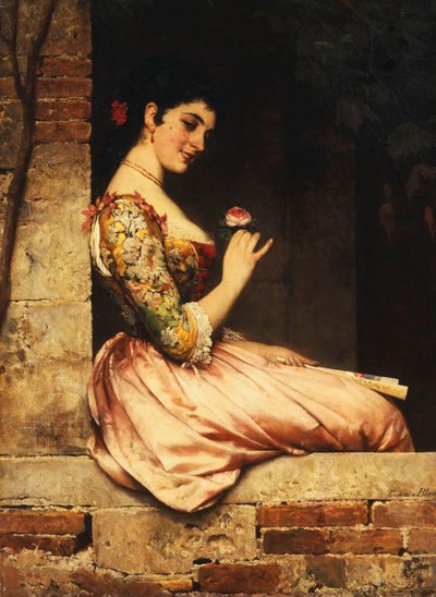 ピンクの薔薇 作： Eugen von Blaas
