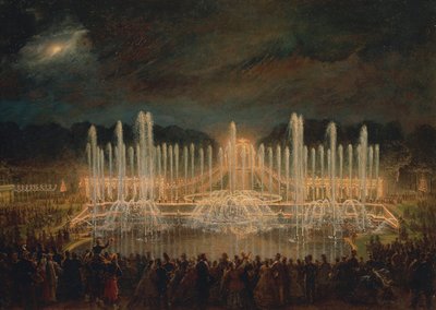 フランス、ベルサイユ、ベルサイユの夜想曲（Les grandes eaux a Versailles 作： Eugene Louis Lami