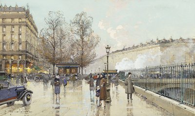 パリのペレーヌ通り 作： Eugene Galien Laloue