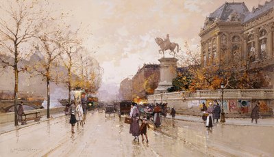パリのストリートシーン 作： Eugene Galien Laloue