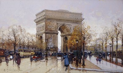 パリの凱旋門 作： Eugene Galien Laloue