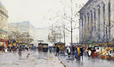 ラマドレーヌ、パリ 作： Eugene Galien Laloue