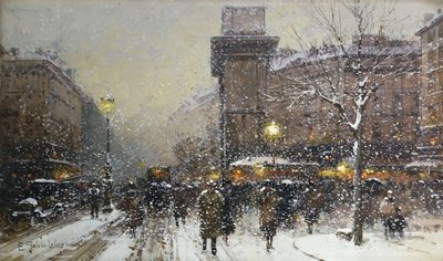 ラポルトサンマルタン（黒チョークとボディカラー） 作： Eugene Galien Laloue