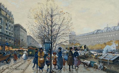 マラケ通り、パリ 作： Eugene Galien Laloue