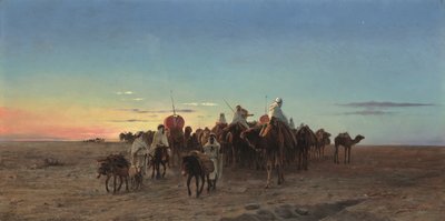 夕暮れのキャラバン 作： Eugene Alexis Girardet