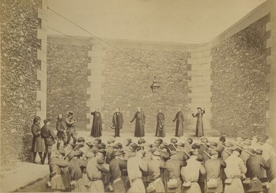 人質の処刑、ラ ロケット刑務所、1871 年 5 月 24 日、1870 ～ 71 年。 作： Eugene Appert