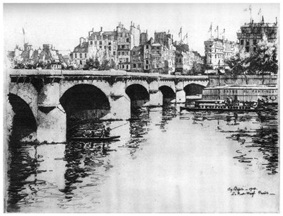ポンヌフ、c1870-1930 1924 作： Eugene Bejot