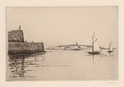 ディナールから見たサンマロディナールから見たサンマロ、1914年。 作： Eugene Bejot