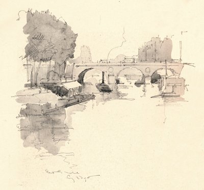 聖ミシェル橋、1915 作： Eugene Bejot