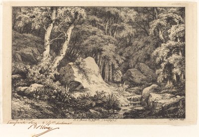 断層の峡谷で、オーヴェルニュ (The Ravine at Auvergne) 作： Eugene Bléry