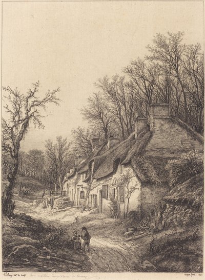 冬のコテージ、1840年。 作： Eugene Bléry