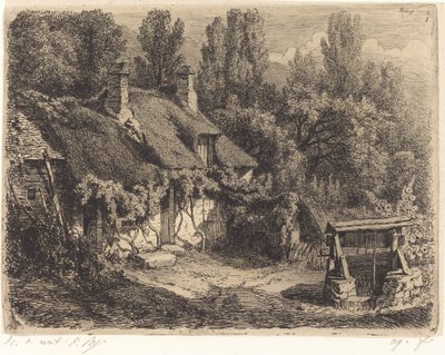 井戸のあるコテージ、1849年発行。 作： Eugene Bléry