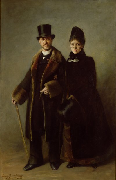 ハインリッヒシュリーマン（1822-90）と妻 作： Eugene Broerman