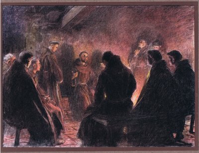 セントフランシスと修道士の神の言説、1919年 作： Eugene Burnand