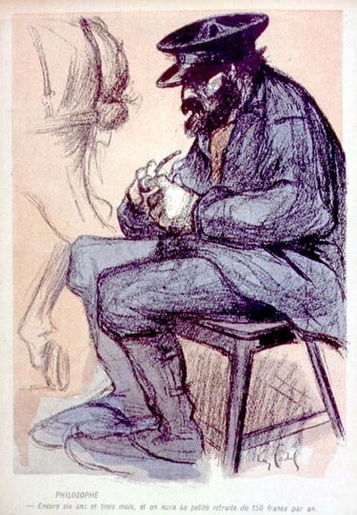 哲学：さらに6年3か月、150フランの年金が支給されます。 作： Eugene Cadel