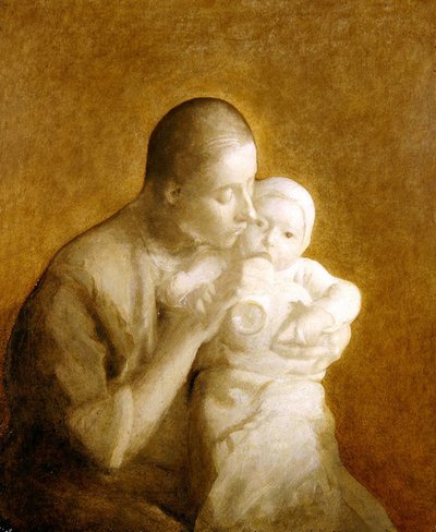 母と子（油彩・キャンバス） 作： Eugène Carrière