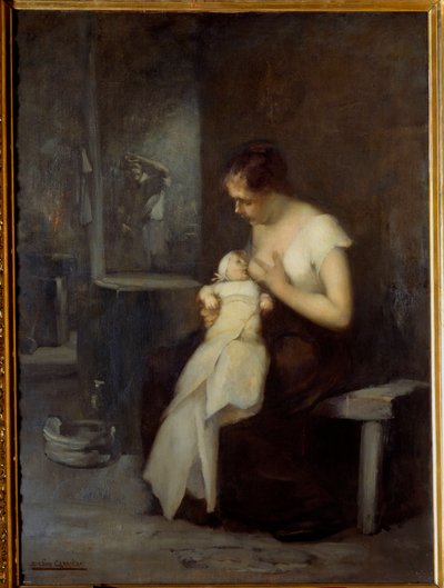 看護婦の絵 ウジェーヌ・カリエール（1849-1906） 1879年 日0,81x0,59 m ルーアン、ミュゼ・デ・ボザール 作： Eugène Carrière