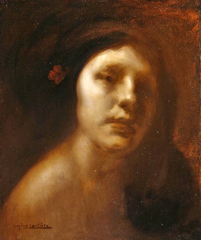 若い女性の肖像」（油彩・キャンバス） 作： Eugène Carrière