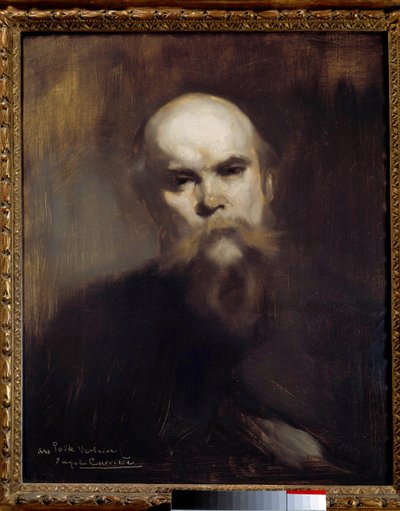 フランスの詩人ポール・ヴェルレーヌ（1844-1896）の肖像 ウジェーヌ・カリエール（1849-1906）の絵画 1891年 日0.61 x 0.51 m パリ、オルセー美術館 作： Eugène Carrière