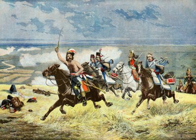 充電するフランソワ・マカール将軍、1895年（イラスト） 作： ユージンシャペロン