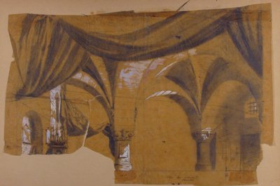 パリのオペラ座の舞台セットのデザイン、1830～90年。 作： Eugene Ciceri