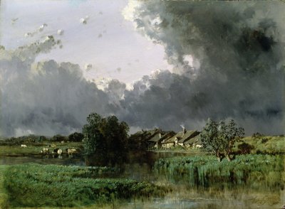 池のほとりのハムレット、1849 作： Eugene Ciceri
