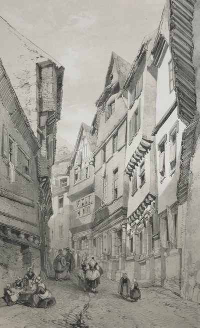 古代フランスの絵のようにロマンチックな旅。ブルターニュ：モルレー。 作： Eugene Ciceri