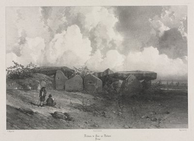 古代フランスの絵のようにロマンチックな旅：ブルターニュ、c。 1845。 作： Eugene Ciceri