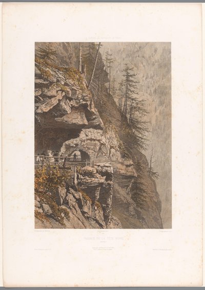 Wandelaars op de Tête Noire-pas tussen Martigny en Chamonix 黒い頭の通過 (オブジェクトのタイトル) ツヴィッツァラントのゲジヒテン、チロルのサヴォイア（シリーズタイトル） スイス、サボイ、チロル (オブジェクトのシリーズ タイトル) 作： Eugene Ciceri