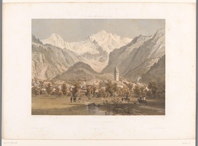 ウンターセンとユングフラウの眺め La Jungfrau à Unterseen (オブジェクトのタイトル) スイス、サボイ、チロルの景色 (シリーズ タイトル) La Suisse, la Savoie et le Tyrol (オブジェクトのシリーズ タイトル) 作： Eugene Ciceri