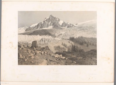 シャモニー渓谷のボッソン氷河の眺め Glacier des Bossons、シャモニー (オブジェクトのタイトル) スイスとサヴォイアの顔（連載タイトル） La Suisse et la Savoie (オブジェクトのシリーズ タイトル) 作： Eugene Ciceri