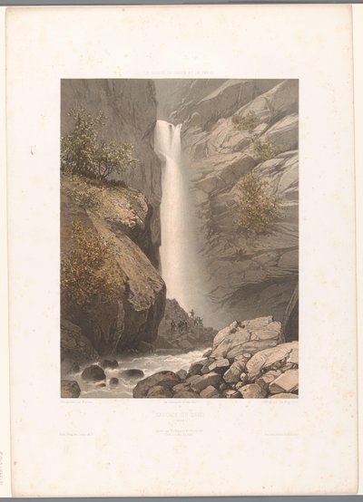 ダード滝の眺め Cascade du Dard (オブジェクトのタイトル) スイス、サボイ、チロルの景色 (シリーズ タイトル) La Suisse, la Savoie et le Tyrol (オブジェクトのシリーズ タイトル) 作： Eugene Ciceri