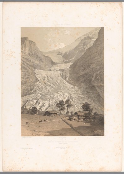 ハイグリンデルワルト氷河の眺め Glacier supérieur de Grindelwald (オブジェクトのタイトル) スイスとサヴォイアの顔（連載タイトル） La Suisse et la Savoie (オブジェクトのシリーズ タイトル) 作： Eugene Ciceri