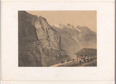 ヴェンゲルナルプの眺め La Wengernalp (オブジェクトのタイトル) スイスとサヴォイアの顔（連載タイトル） La Suisse et la Savoie (オブジェクトのシリーズ タイトル) 作： Eugene Ciceri