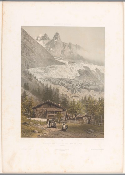 エギーユ・ヴェルトとドルーの峰とメール・ド・グラス氷河の眺め Aiguille verte et du Dru - Mer de Glace (オブジェクトのタイトル) スイスとサヴォイアの顔（連載タイトル） La Suisse et la Savoie (オブジェクトのシリーズ タイトル) 作： Eugene Ciceri
