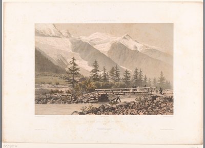川の川のあるシャモニーバレーの眺め Vue Prize Dans LaValléedeChamonix（オブジェクトのタイトル） スイス、サボイ、チロルの顔（シリーズタイトル） La Suisse、La Savoie et le Tyrol（オブジェクトのシリーズタイトル） 作： Eugene Ciceri