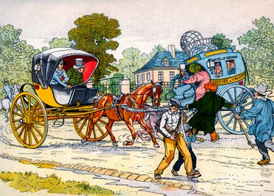 1885年のカブリオレと "coucou "キャリッジ 作： Eugene Courboin