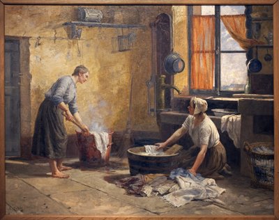 ラベンダー。 Eugene Damascus（1844-1899）による絵画、キャンバスに油彩 作： Eugene Damas