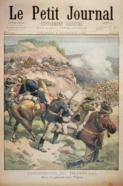 トランスバールでのイベント：ボーア将軍ヴィルジョアンの死、ルプチジャーナルの表紙、1899年11月5日 作： Eugene Damblans