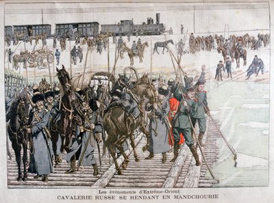 ロシアの騎兵隊が1900年に中国のマンドコリーに向かう 作： Eugene Damblans