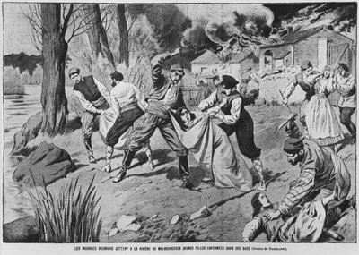 ルーマニアの農民の反乱、1907年4月7日の「ルペルラン」のイラスト 作： Eugene Damblans