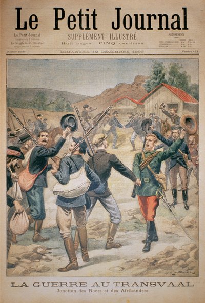 トランスバールでの戦争：ボーアーズとアフリカーナーの連合、ルプチジャーナルの表紙、1899年12月10日 作： Eugene Damblans