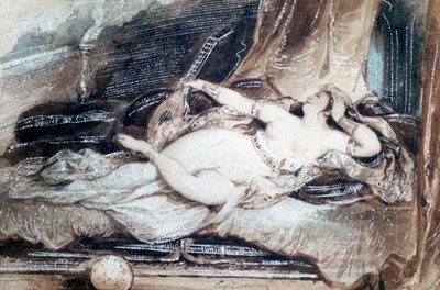 Odalisque Couchee、c1815-1865 作： Eugene Deveria