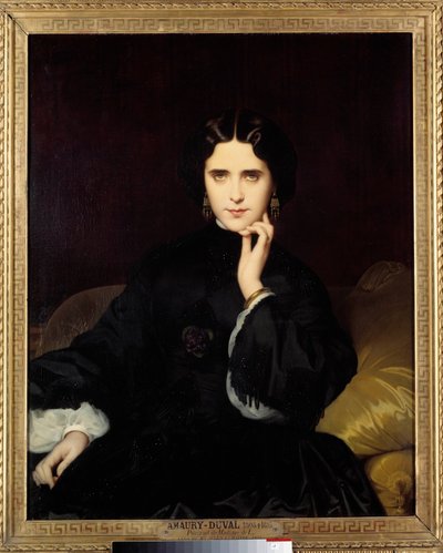 マダム・ド・ロインズ（1837-1908）の肖像 彼女は重要な文学的・政治的サロンを開いていた。Eugene Amaury-Duval（1808-1885）による絵画 1862 Sun.0,82x1m。パリ、オルセー美術館（Musee d