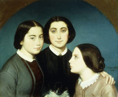 チャールズナディエの3人の娘の肖像、1854年 作： Eugene Emmanuel Amaury Duval