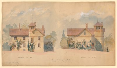 P.J. ヘッツェルの家の建築プロジェクト 作： Eugene Emmanuel Viollet le Duc