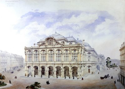 Eugene Viollet-le-Duc (Viollet le Duc) (1814-1879)による1850年のパリのオペラガルニエ。 作： Eugene Emmanuel Viollet le Duc